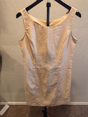Jaclyn Smith Classics Beige Sleeveless Textured Sheath Dress Size 10